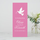 ホワイトドーブピンク&ホワイト結婚のディナーメニュー メニュー (スタンド正面)