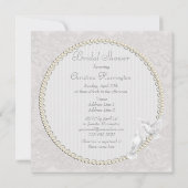 ホワイトドーブ&ペイズリーレースブライダルシャワー 招待状 (裏面)