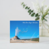 ホワイトドームゲイザー噴火イエローストーン ポストカード (スタンド正面)