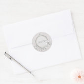 ホワイトドーム&ペイズリーレースRSVP 結婚s ラウンドシール (封筒)