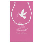 ホワイトド結婚ブの感謝していユーパーソナライズされた抱き枕 スモールペーパーバッグ (裏面)