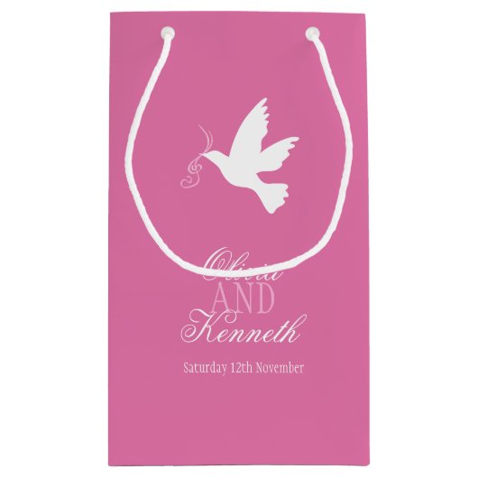 ホワイトド結婚ブの感謝していユーパーソナライズされた抱き枕 スモールペーパーバッグ (裏面)