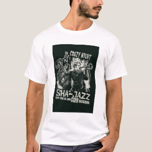 ホワイトナイト熱狂するシャジャズクラブグラフィックティー Tシャツ