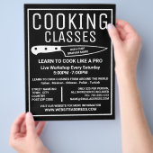 ホワイトナイフ、グルメ、料理教室の宣伝 チラシ (手)