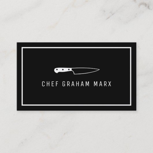 ホワイトナイフ，モダングルメ，シェフ，料理 名刺 (正面)