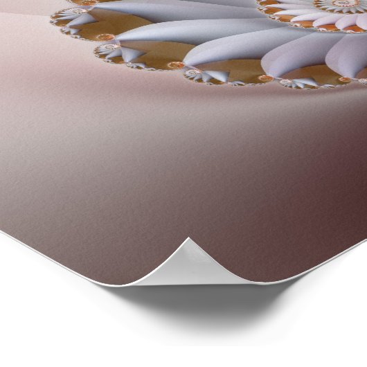 ホワイトナウティラス抽象芸術シーシェルフラク素晴らしタル ポスター (角)