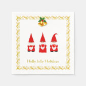 ホワイトナプキンスの3つのクリスマス格言 スタンダードカクテルナプキン (正面)