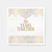 ホワイトナプキンスの30周年記念金ゴールドレース スタンダードカクテルナプキン (正面)