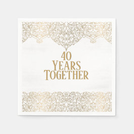 ホワイトナプキンスの40周年記念金ゴールドレース スタンダードカクテルナプキン