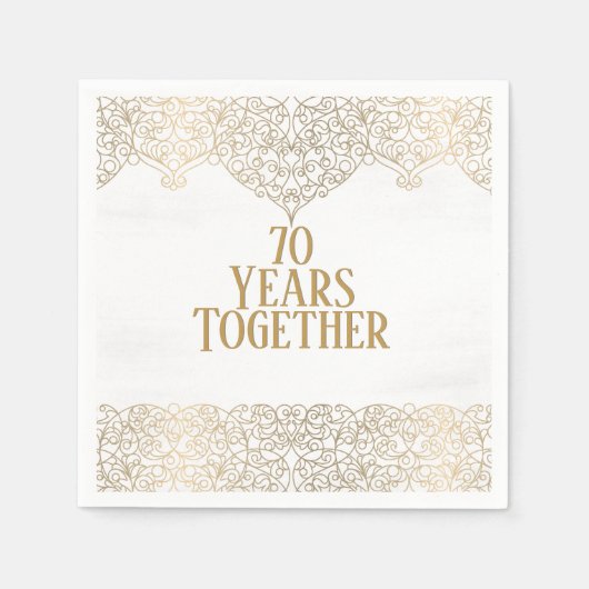 ホワイトナプキンスの70周年記念金ゴールドレース スタンダードカクテルナプキン (正面)