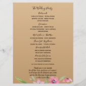 ホワイトナルシスオンシャンパン金ゴールド結婚式 プログラム (裏面)