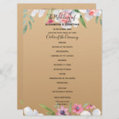 ホワイトナルシスオンシャンパン金ゴールド結婚式 プログラム (正面/裏面)