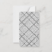 ホワイトニットアーガイル3.5x2フラットカード/縦型 ノートカード (正面)