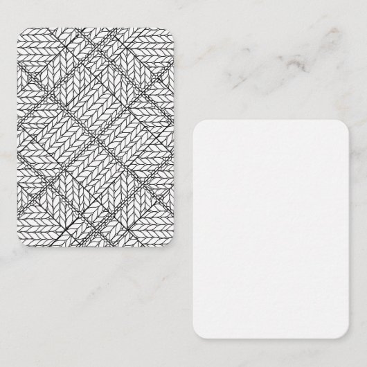 ホワイトニットアーガイル3.5x2.5フラットカード/縦型 ノートカード (正面/裏面)