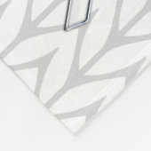 ホワイトニットリボン認識度プリント フリースブランケット (角)