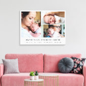 ホワイトニュートラルベビーフォトコラージュ新生児 キャンバスプリント (インサイチュ (リビング))
