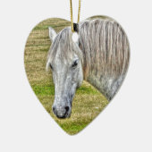 ホワイトニューフォレストポニーワイルドホース セラミックオーナメント (左)