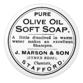 ホワイトニューヴィンテージピュアオリーブ油石鹸とバスルーム セラミックノブ (正面)