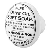 ホワイトニューヴィンテージピュアオリーブ油石鹸とバスルーム セラミックノブ (右)