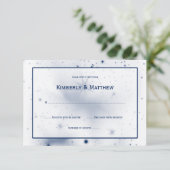 ホワイトネイビースターズデザインRSVP 出欠カード (スタンド正面)