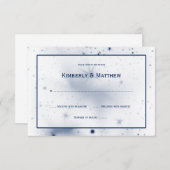 ホワイトネイビースターズデザインRSVP 出欠カード (正面/裏面)