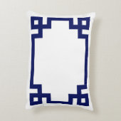 ホワイトネイビーブルーサークルモノグラムギリシャ鍵DIY BG アクセントクッション (裏面(縦))