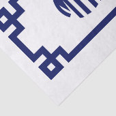 ホワイトネイビーブルーサークルモノグラムギリシャ鍵DIY BG 薄葉紙 (詳細)