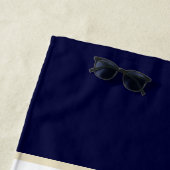 ホワイトネイビーブルーストライプビーチハウスオレイクハウス ビーチタオル (インサイチュ)