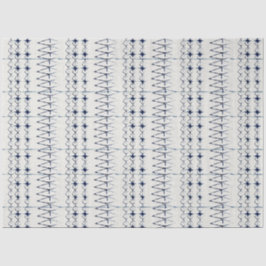 ホワイトネイビーブルーライン絞り染めパタ伝統的ーン 薄葉紙