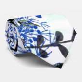 ホワイトネイビー水彩冬のネックタイ ネクタイ (ロール)