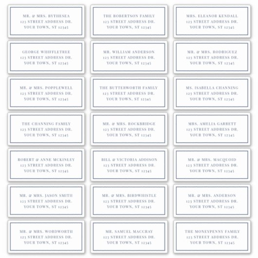 ホワイトネイビー航海のズ結婚ゲスト住所 シール (正面)