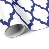 ホワイトネイビーXLモロッコクローバー#4 ラッピングペーパー (ロールコーナー)