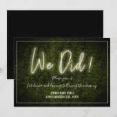 ホワイトネオンのボックスウッド ウェディング レセプション 招待状 (正面/裏面)