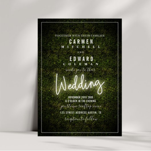 ホワイトネオンサイン ボックスウッド ウェディング 招待状