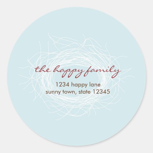 ホワイトネスト住所 シールまたはシール ラウンドシール (正面)