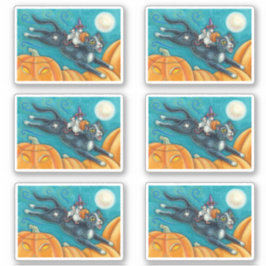 ホワイトネズミ&ブラックキャットオンハロウィンカボチャ狩り シール