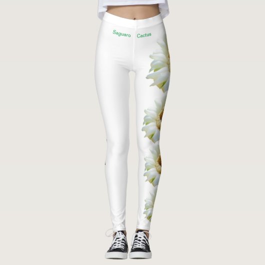 ホワイトネバダ州フラワーサグアーロサボスレギンス レギンス (正面)