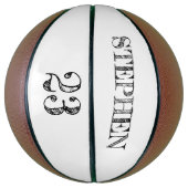 ホワイトネームボールプレイヤーパーソナライズされた番号 バスケットボール (縦)