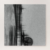 ホワイトノイズサンタモニカピア困難なグレイスケール ジグソーパズル (横)