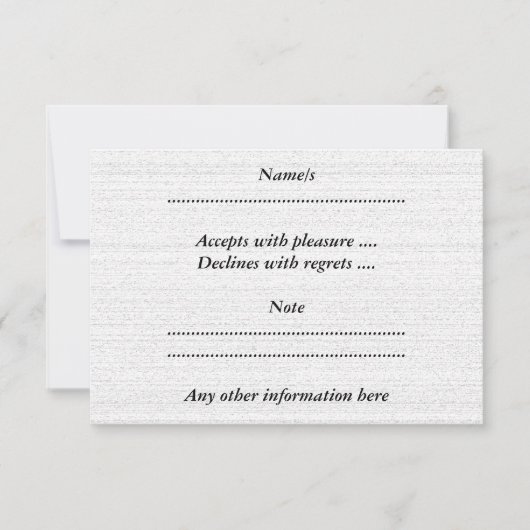 ホワイトノイズ。白黒の雪粒 出欠カード (正面)