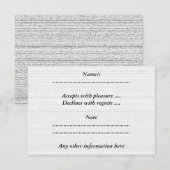 ホワイトノイズ。白黒の雪粒 出欠カード (正面/裏面)