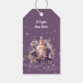 ホワイトノスタルジックな豪華なメリークリスマス ギフトタグ (裏面)