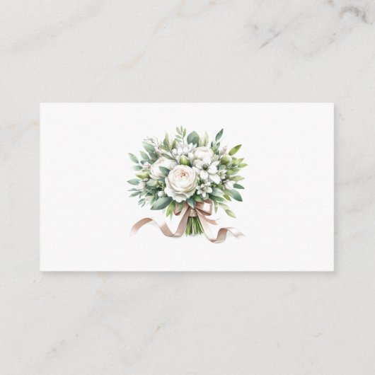 ホワイトハイドランジアの花束 封筒 エンクロージャーカード (裏面)