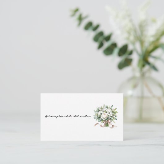 ホワイトハイドランジアの花束 封筒 エンクロージャーカード (スタンド正面)