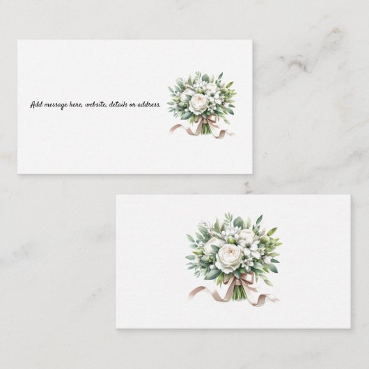 ホワイトハイドランジアの花束 封筒 エンクロージャーカード (正面/裏面)