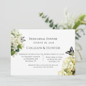 ホワイトハイドランジア フラワーバタフライ リハーサルディナー 招待状 (スタンド正面)