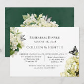 ホワイトハイドランジア フラワーバタフライ リハーサルディナー 招待状 (正面/裏面)