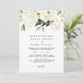 ホワイトハイドランジア | ホワイト フラワーのウェディング 招待状 (スタンド正面)