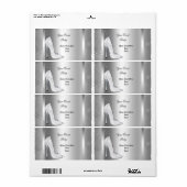 ホワイトハイヒールシューズシルバーイベントパーティー ラベル (フルシート)