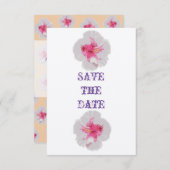 ホワイトハイビスカスが日付カードを保存 セーブザデート (正面/裏面)